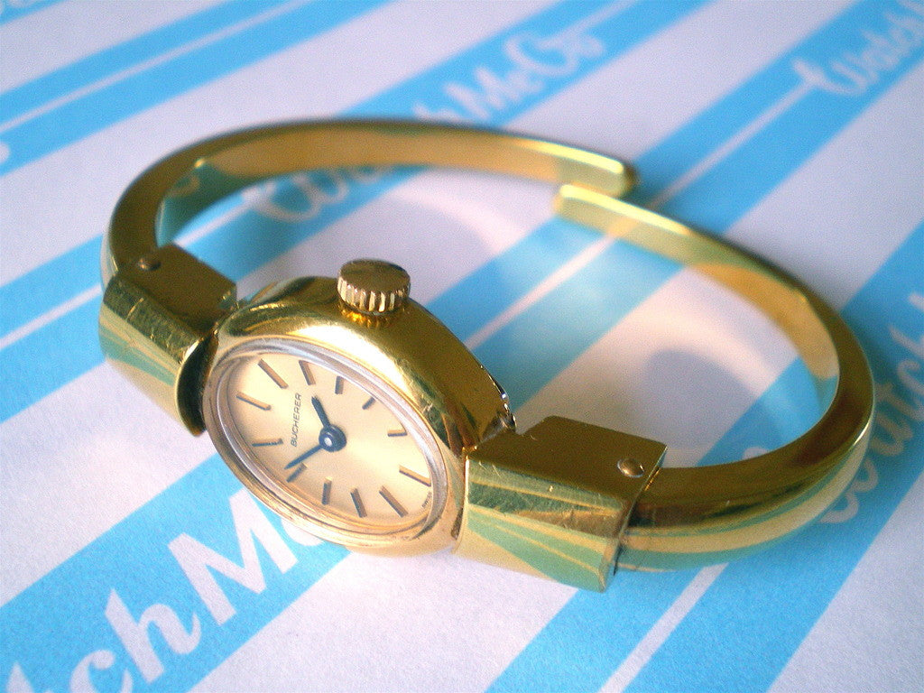 Gold-Plated Bucherer Bangle Watch