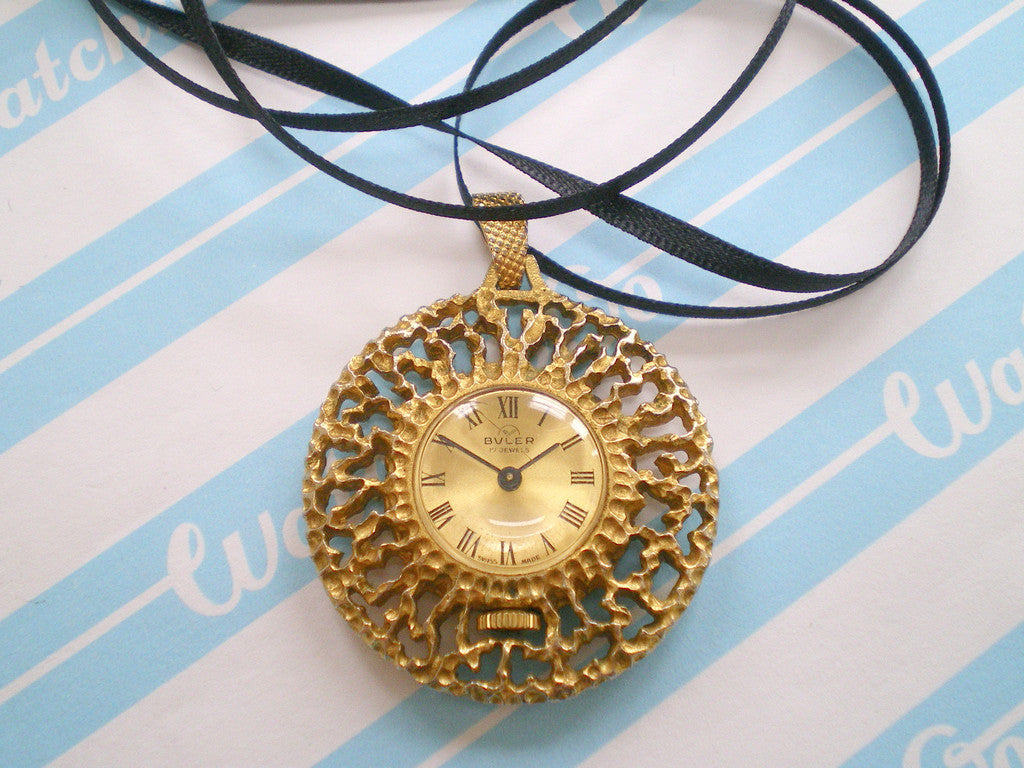 Golden Buler Pendant Watch
