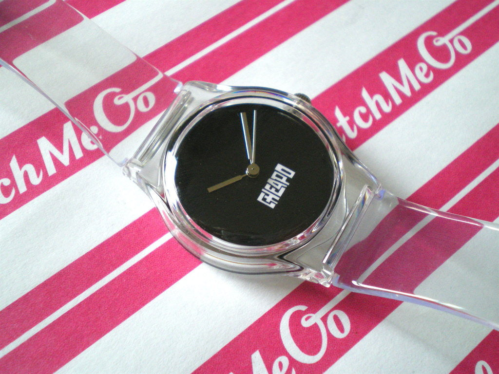Cheapo Analogue Watch Clear/Black