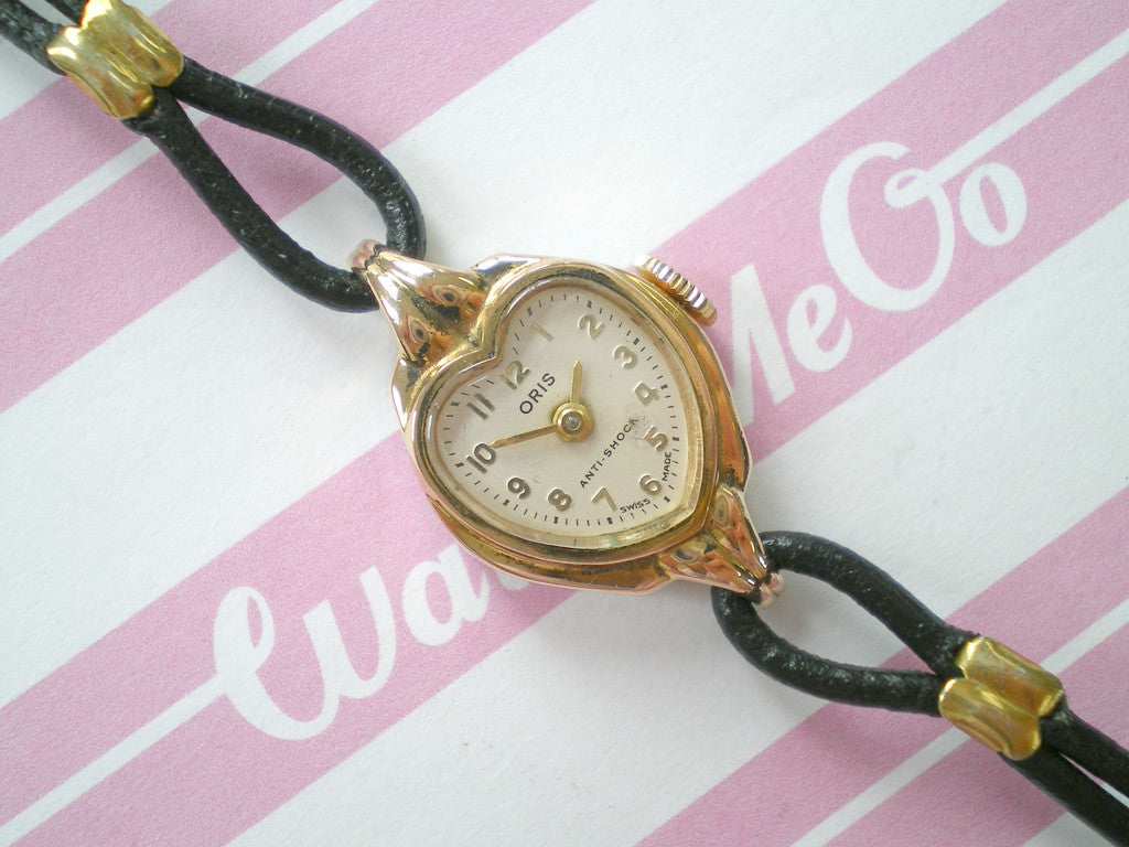 Gold Plated Heart Vintage Watch